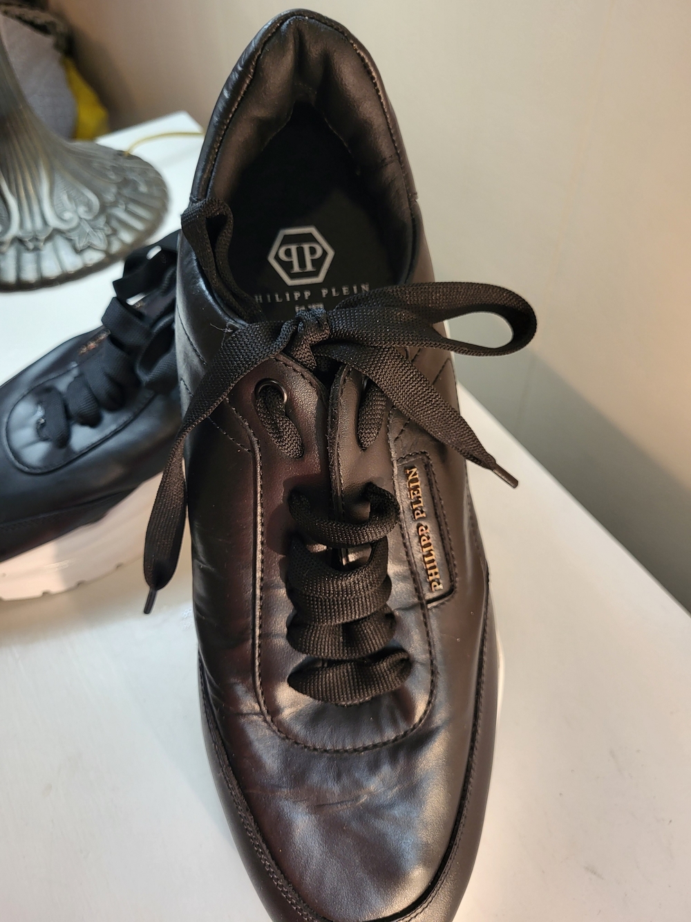 Philipp Plein Men’s Black Leather Sneakers